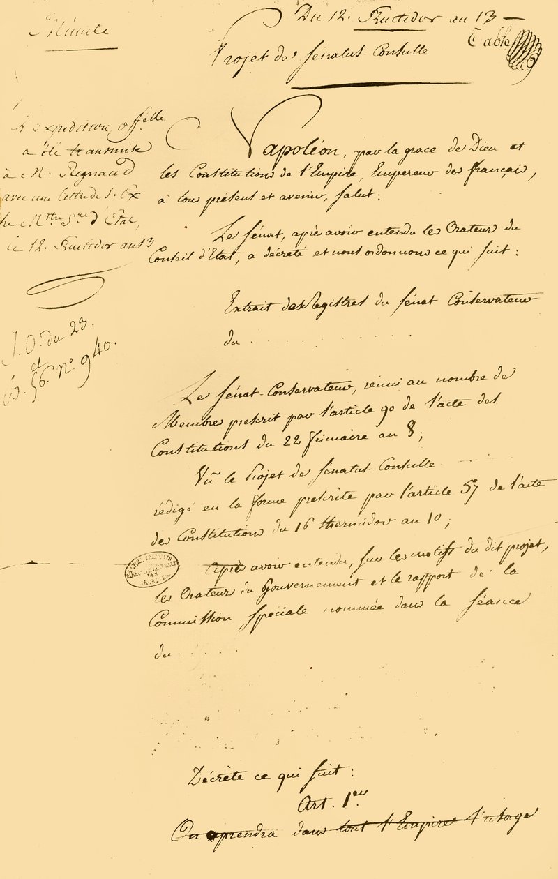 Draft of the Reestablishment of the Gregorian Calendar by Unbekannt