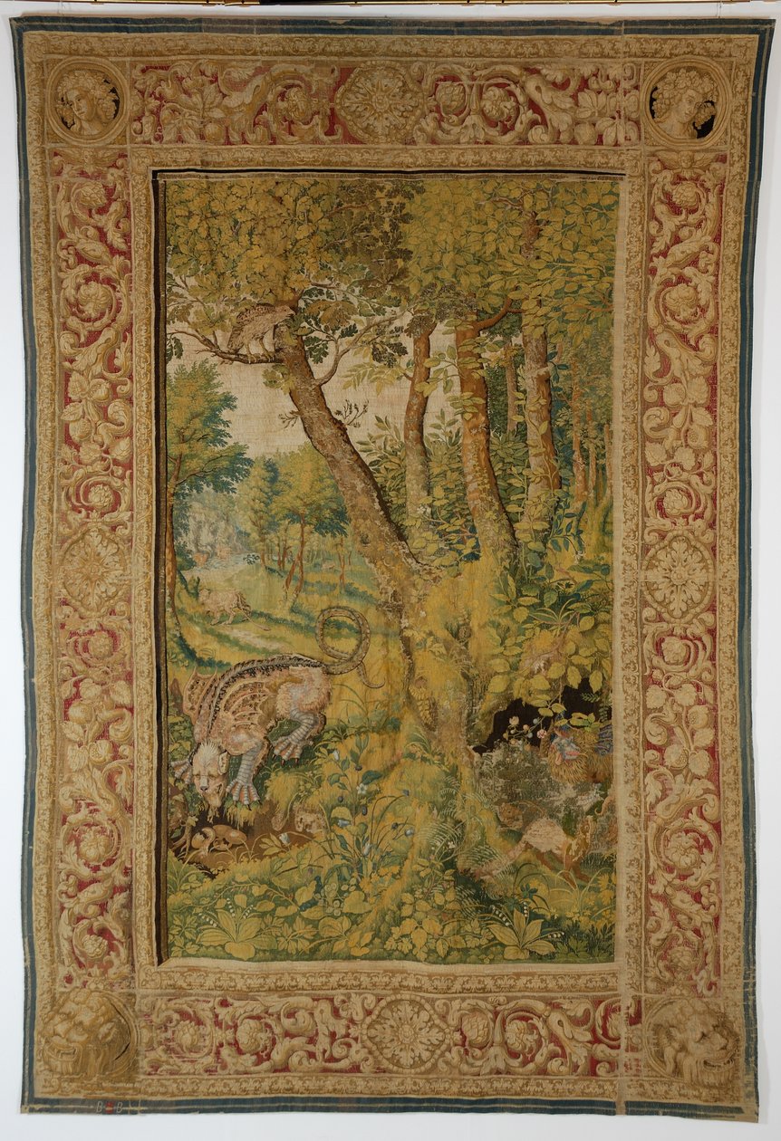 Dragon eating eggs Tapestry by Unbekannt