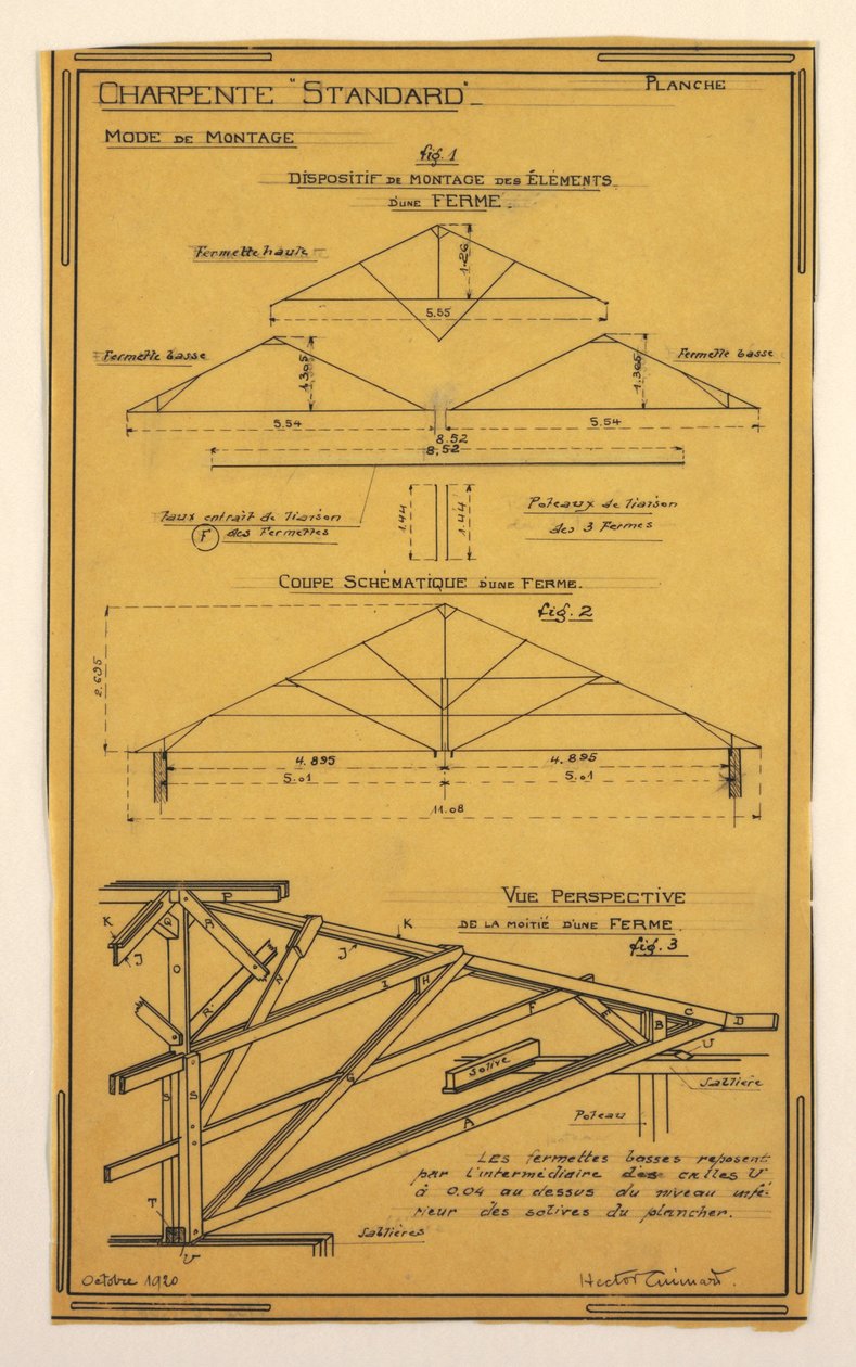 Drawing, Design for a Mass-Operational House Designed by Hector Guimard, Framing Construction by Unbekannt