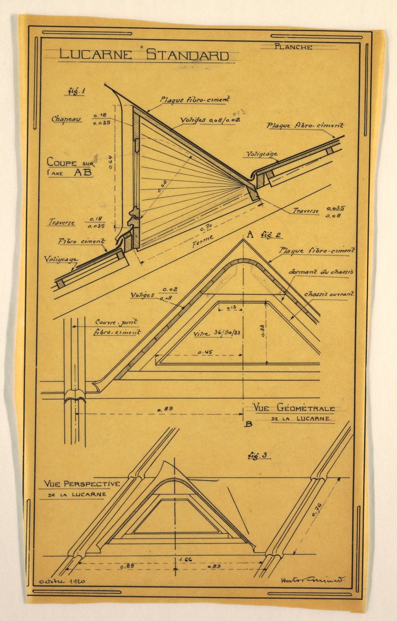 Design for a Mass-Operational House Designed by Hector Guimard, Skylight Construction, October 1920 by Unbekannt
