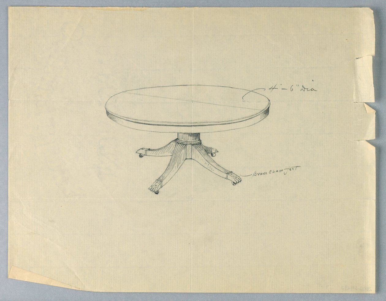 Design for a Round Table on Animal Paw Feet by Unbekannt