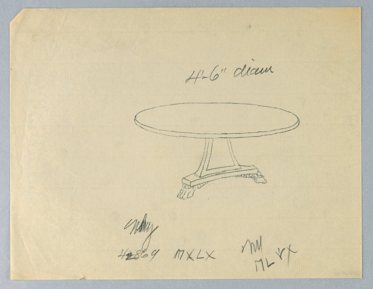 Design for a Round Table on a Triangular Base by Unbekannt