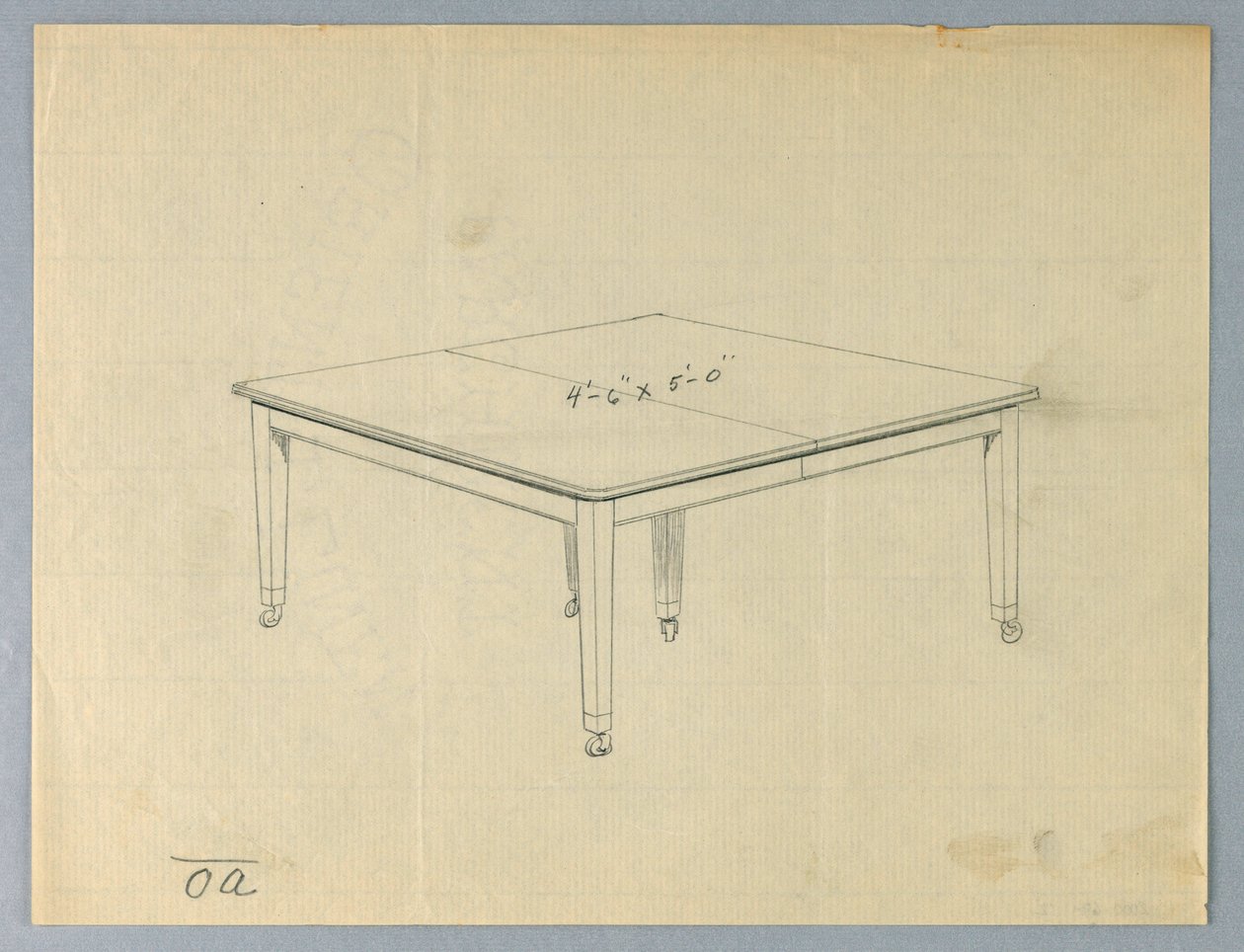 Design for a Six-Legged Rectangular Dining Table by Unbekannt