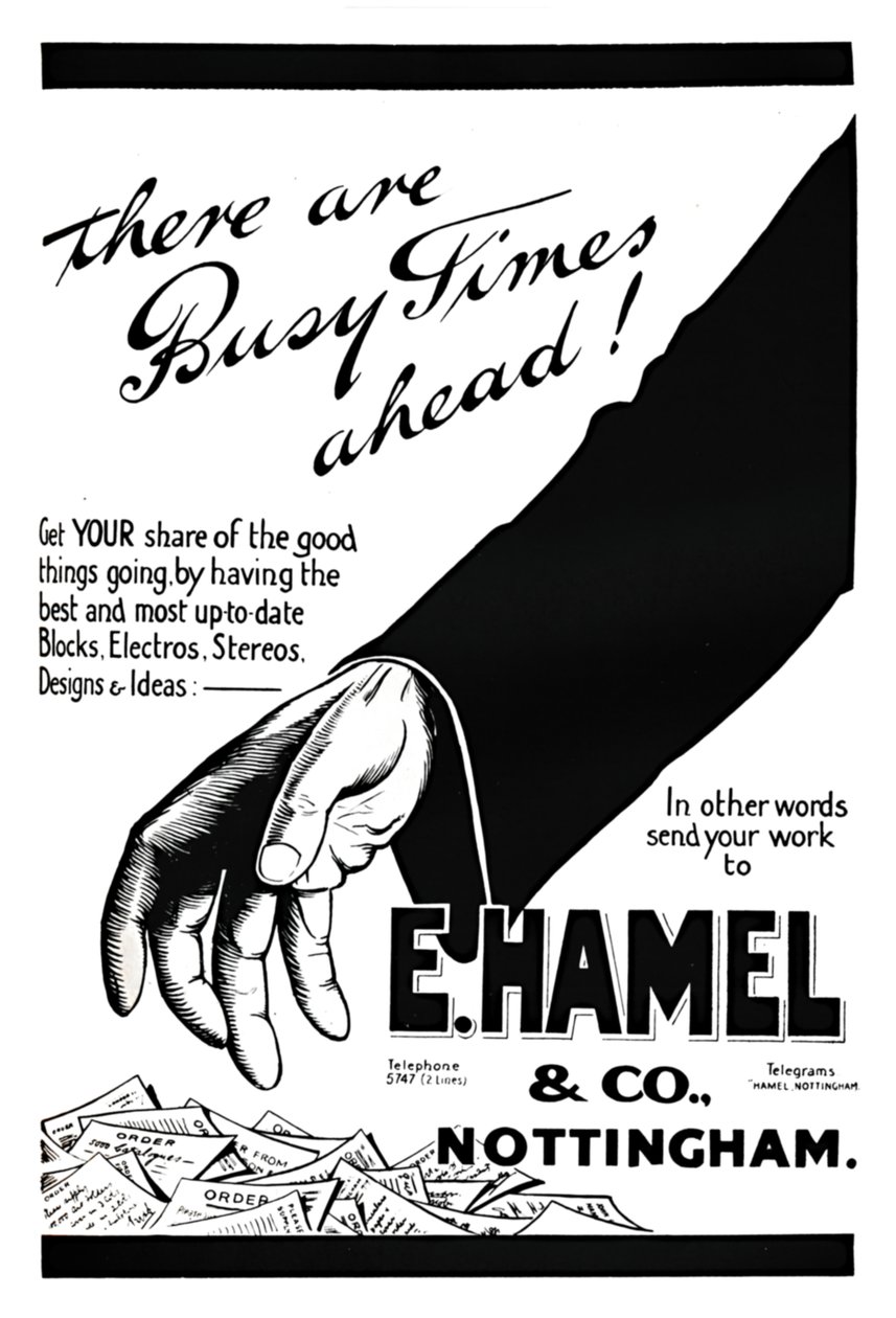 E. Hamel & Co. advert - There are busy times ahead! by Unbekannt