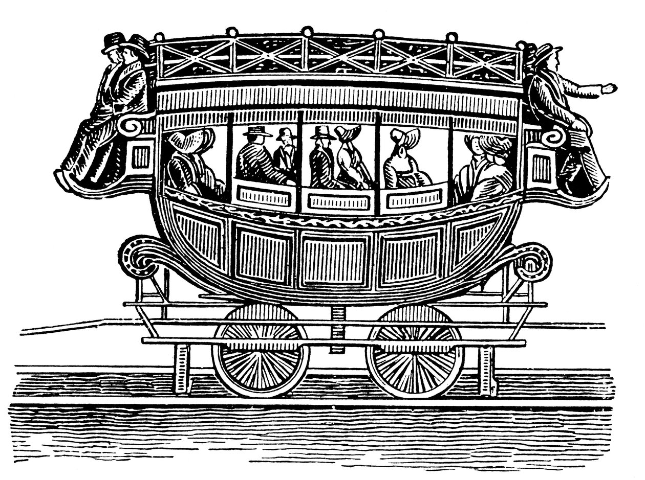 Early American Railroad Car Adopted from Road Transport by Unbekannt