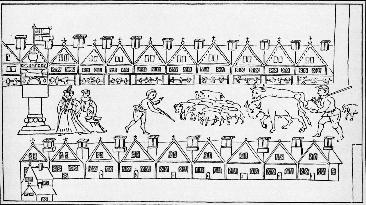 Eastcheap Market, London, c1598 by Unbekannt