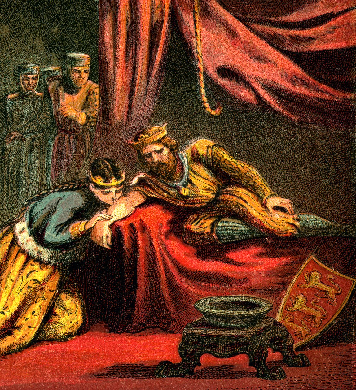 Edward of Woodstock, Prince of Wales, with His Wife, Joan, Princess of Wales, c1850 by Unbekannt