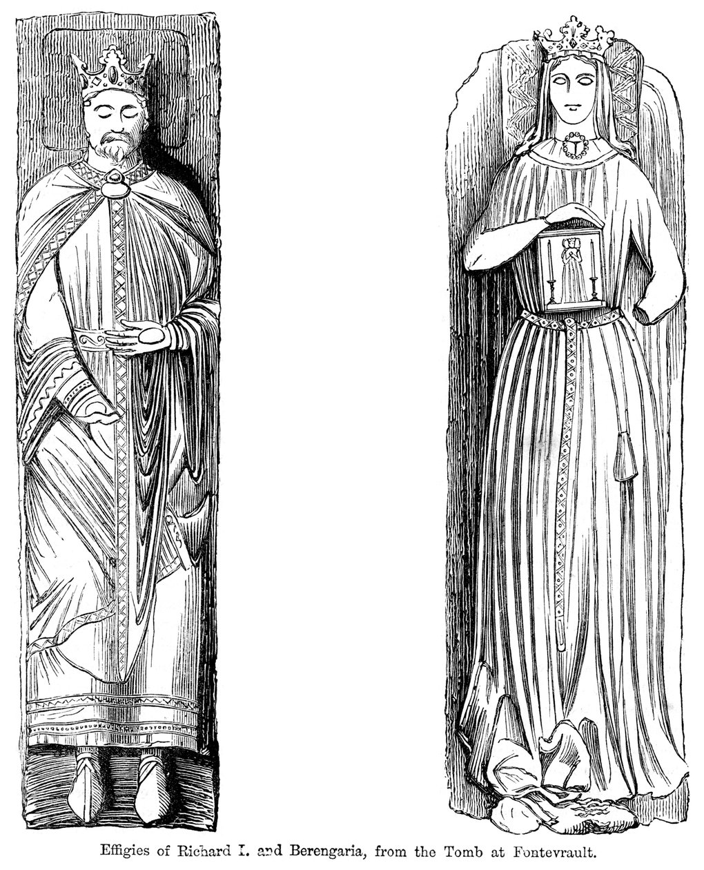 Effigies of Richard I and Berengaria, from the Tomb at Fontevrault Abbey, France by Unbekannt