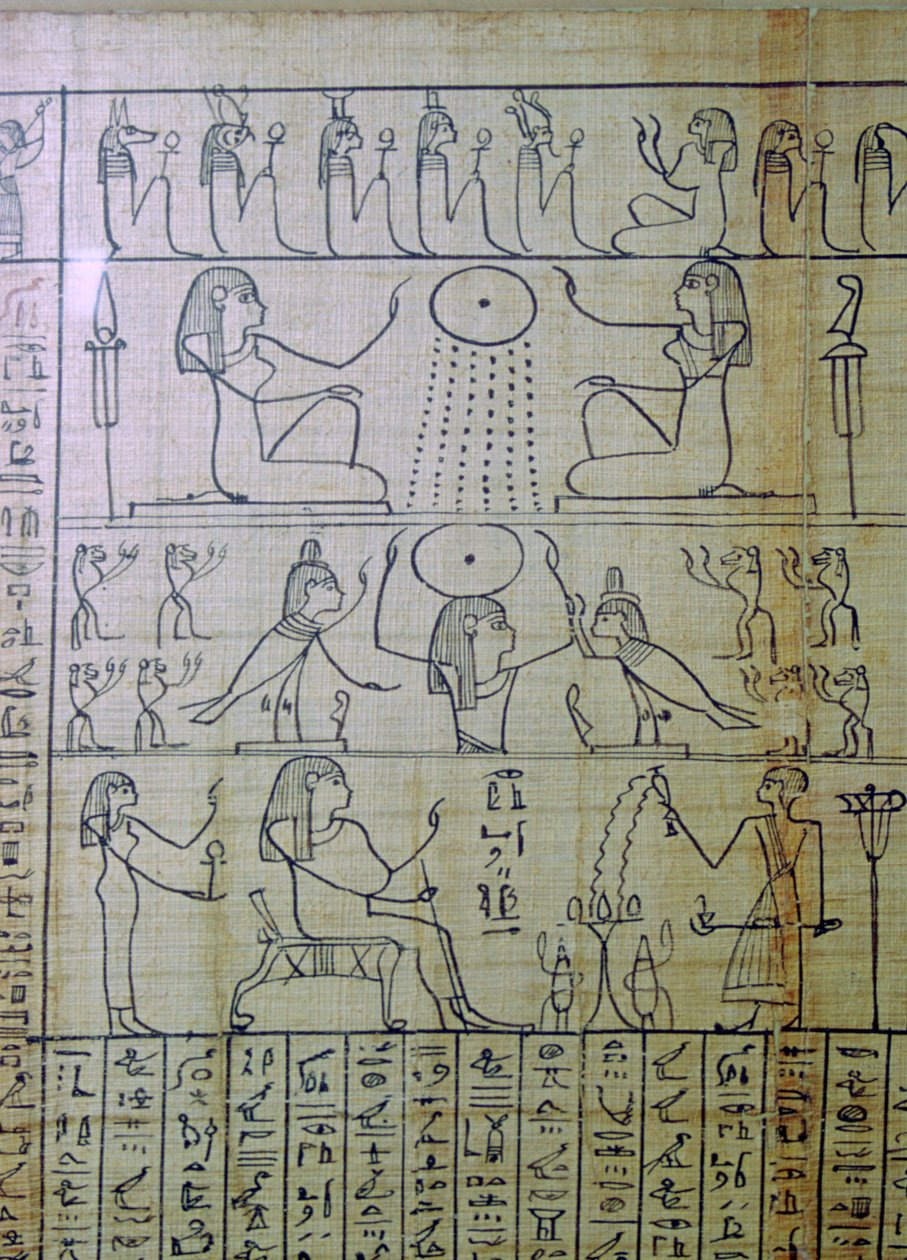 Egyptian depiction of a funeral and entrance into the underworld, Papyrus of Ani by Unbekannt