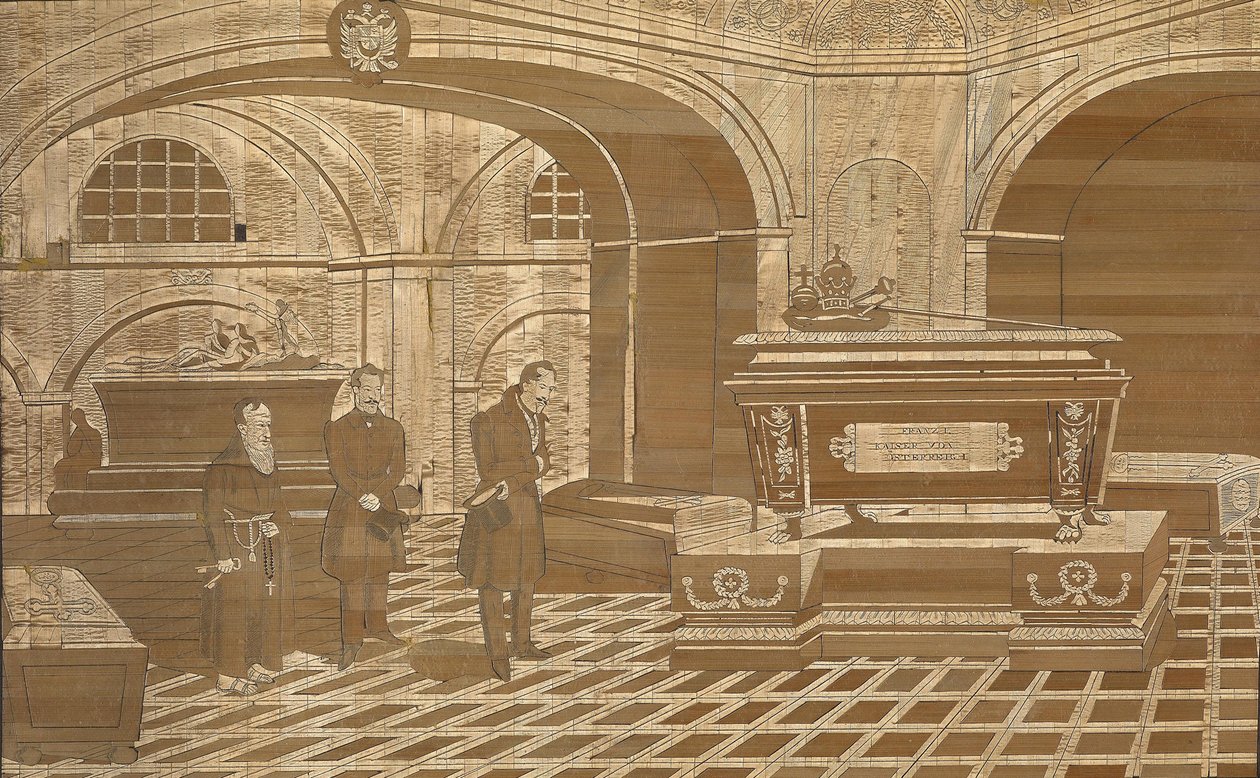 Emperor Nicholas I at the Coffin of Emperor Francis I of Austria, ca 1835 by Unbekannt