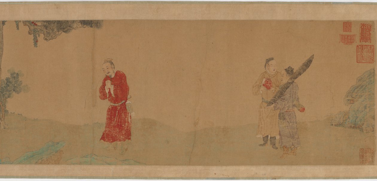 Emperor Shi Le Reverencing a Buddhist Monk by Unbekannt