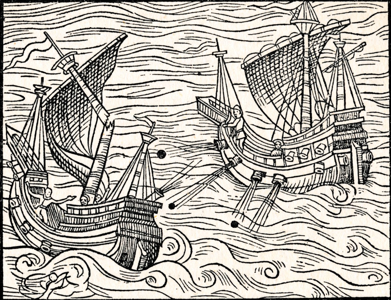 Engagement Between Two Merchant Ships Off The Coast of Iceland by Unbekannt