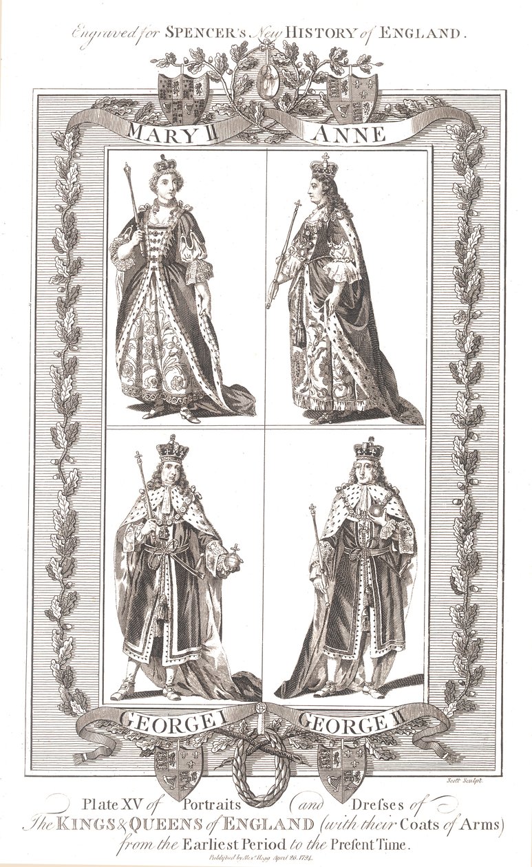English Kings and Queens with coats of Arms by Unbekannt
