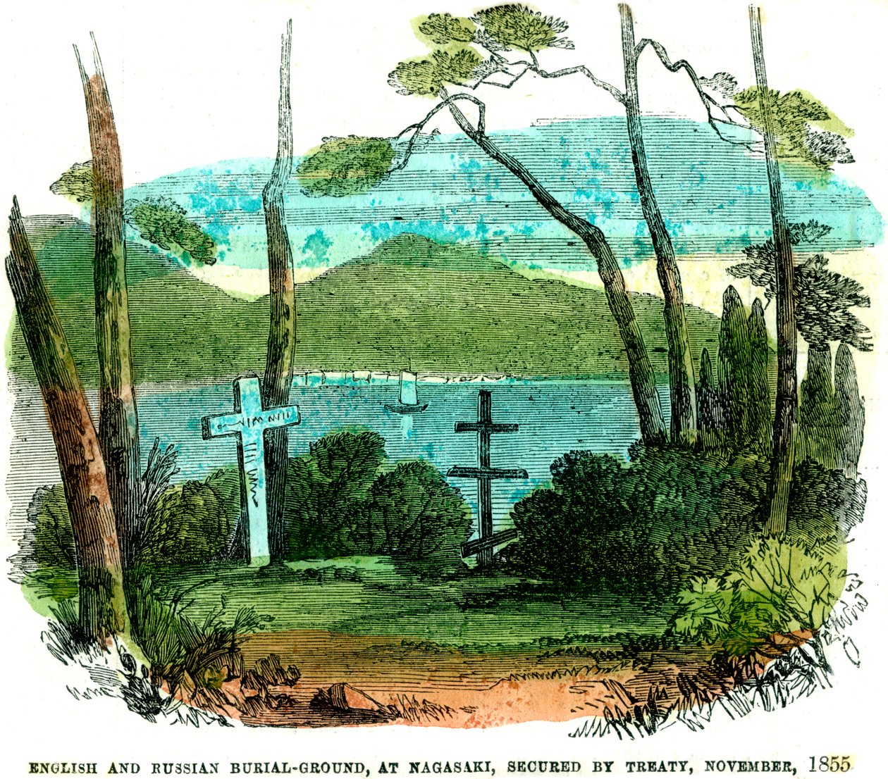 English and Russian burial-ground, at Nagasaki, secured by treaty by Unbekannt
