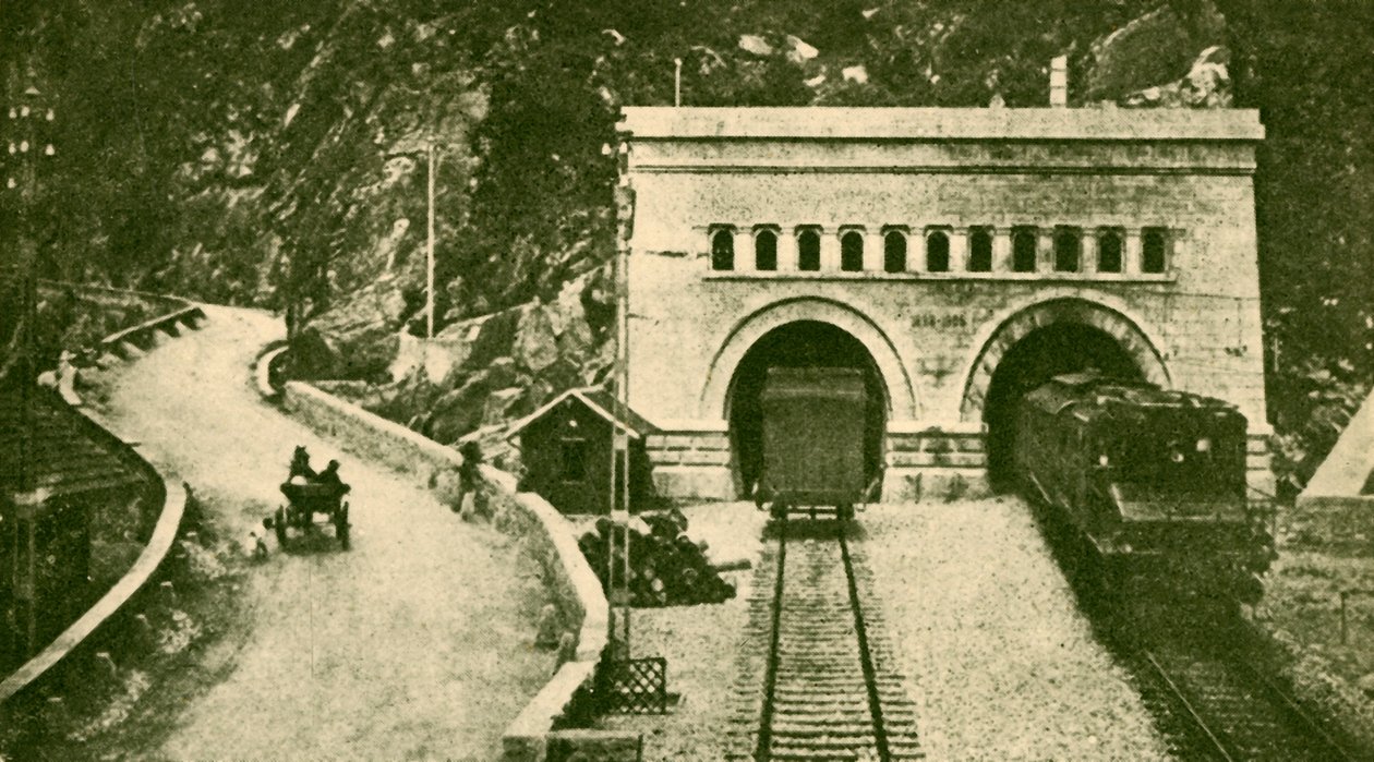 Entrance of the Simplon Tunnel 12 12 Miles Long Connecting Switzerland and Italy by Unbekannt