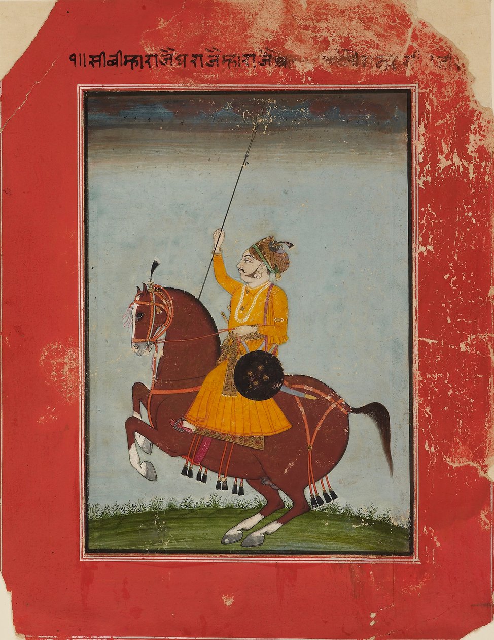 Equestrian portrait of Maharaja Zorawar Singh of Bikaner by Unbekannt