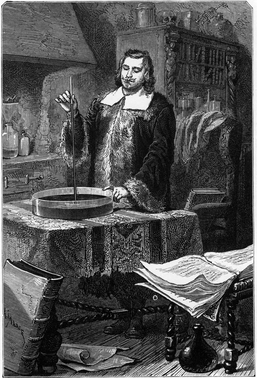 Evangelista Torricelli, Italian Physicist, Inventing the Mercury Barometer by Unbekannt
