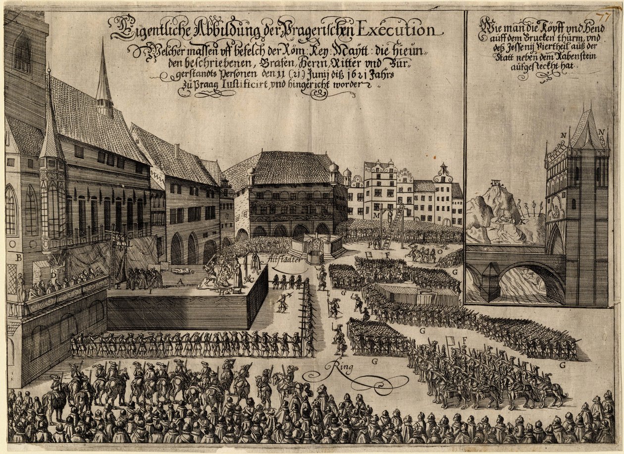 Execution of 27 Protestant Leaders on the Old Town Square in Prague on June 21, 1621 by Unbekannt