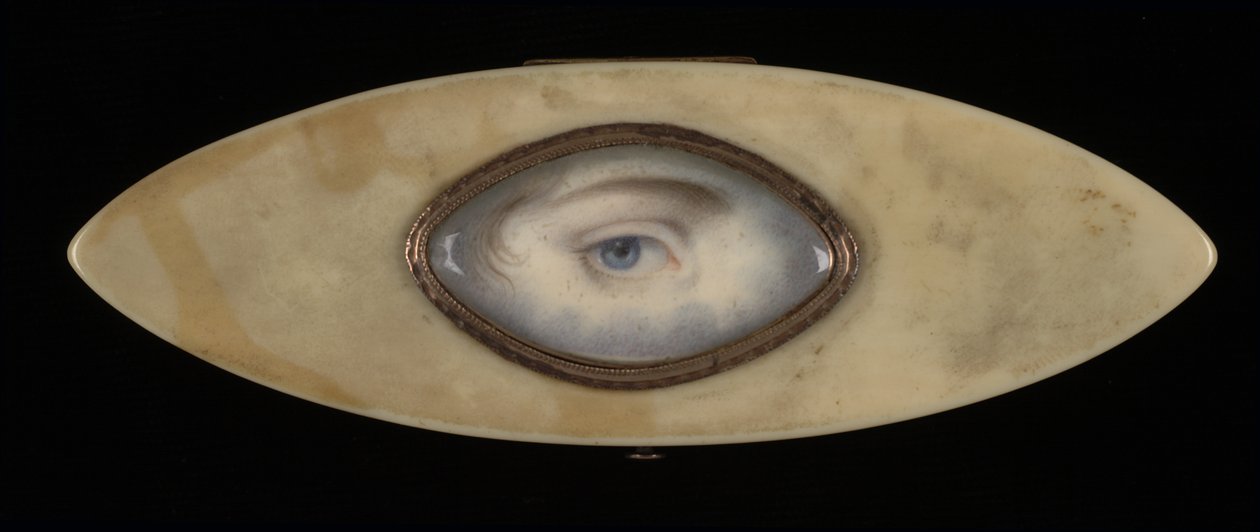 Eye Miniature on an Elliptical Ivory Box by Unbekannt