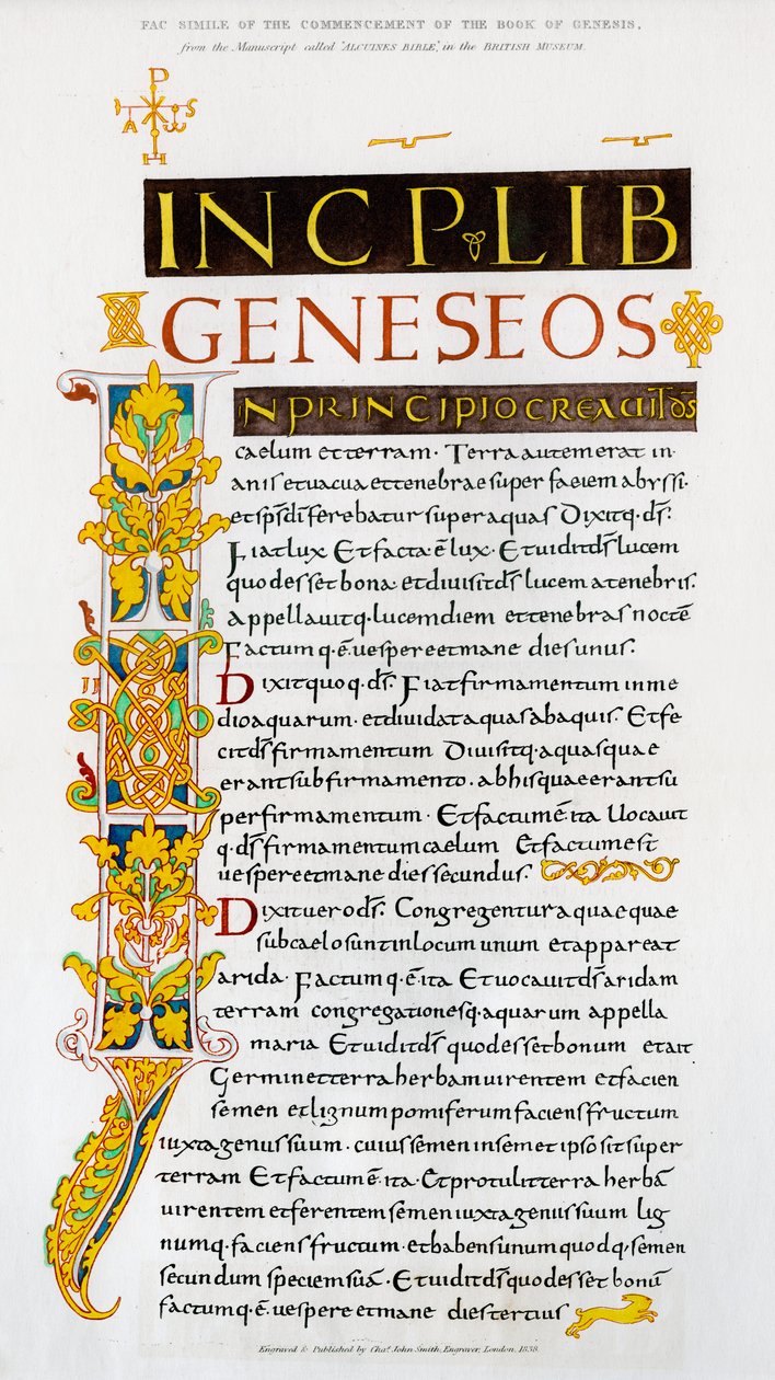 Facsimile of the commencement of the Book of Genesis by Unbekannt