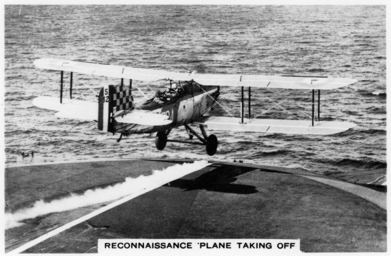 Fairey III F Reconnaissance Plane Taking Off from the Aircraft Carrier HMS Courageous by Unbekannt