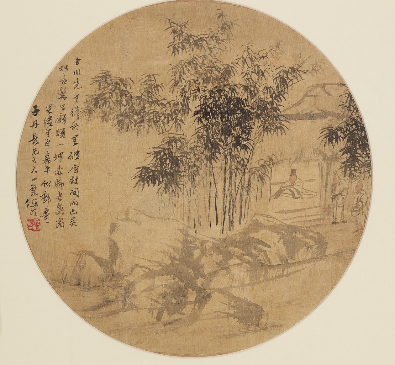 Fan painting - Landscape, 19th century by Unbekannt