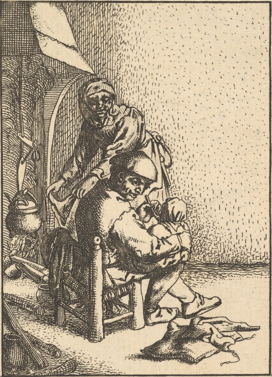 Father Feeding His Child, 1610-85 by Unbekannt