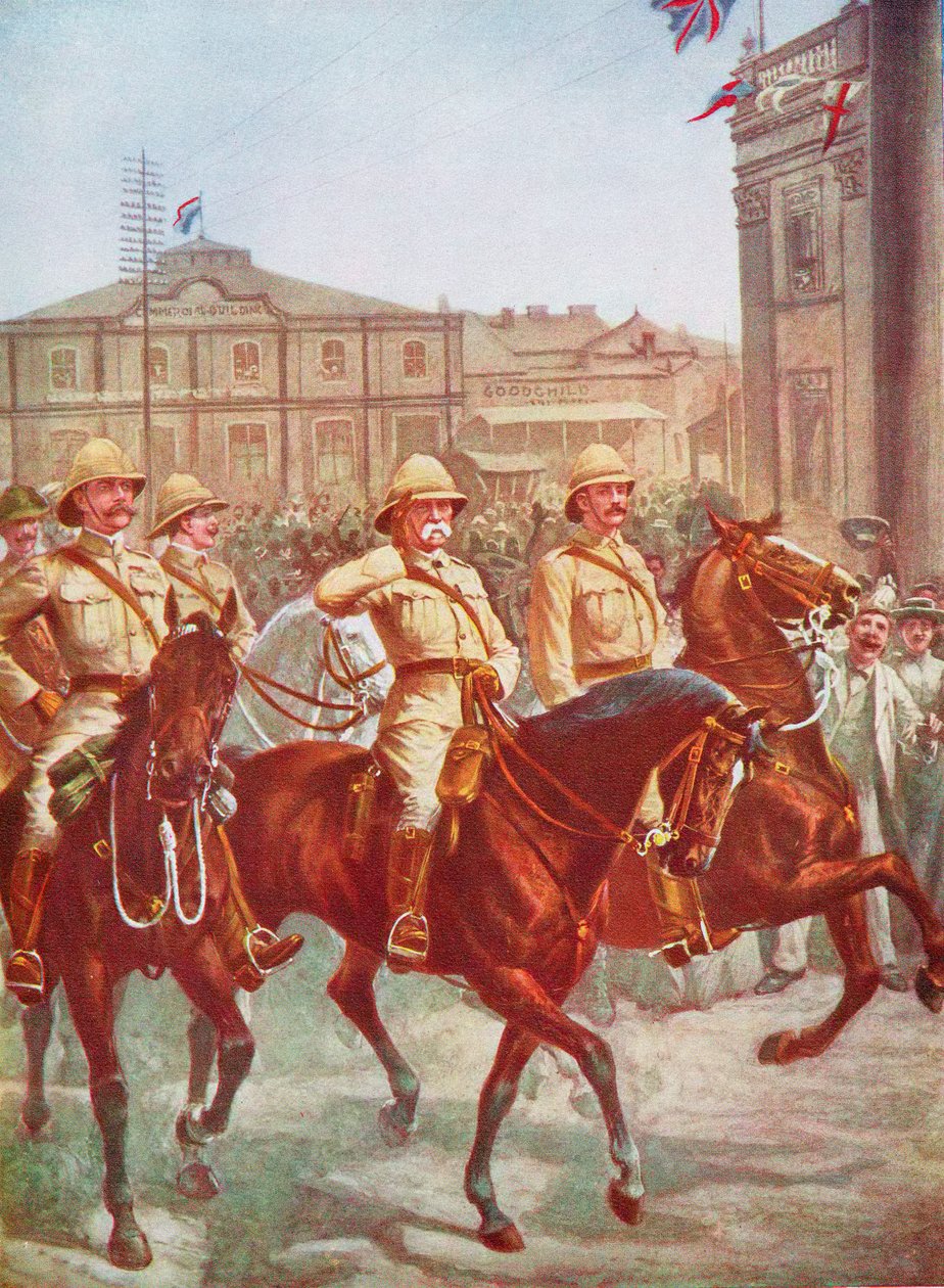 Field Marshal Roberts relieving the siege of Kimberley, Boer War, South Africa by Unbekannt