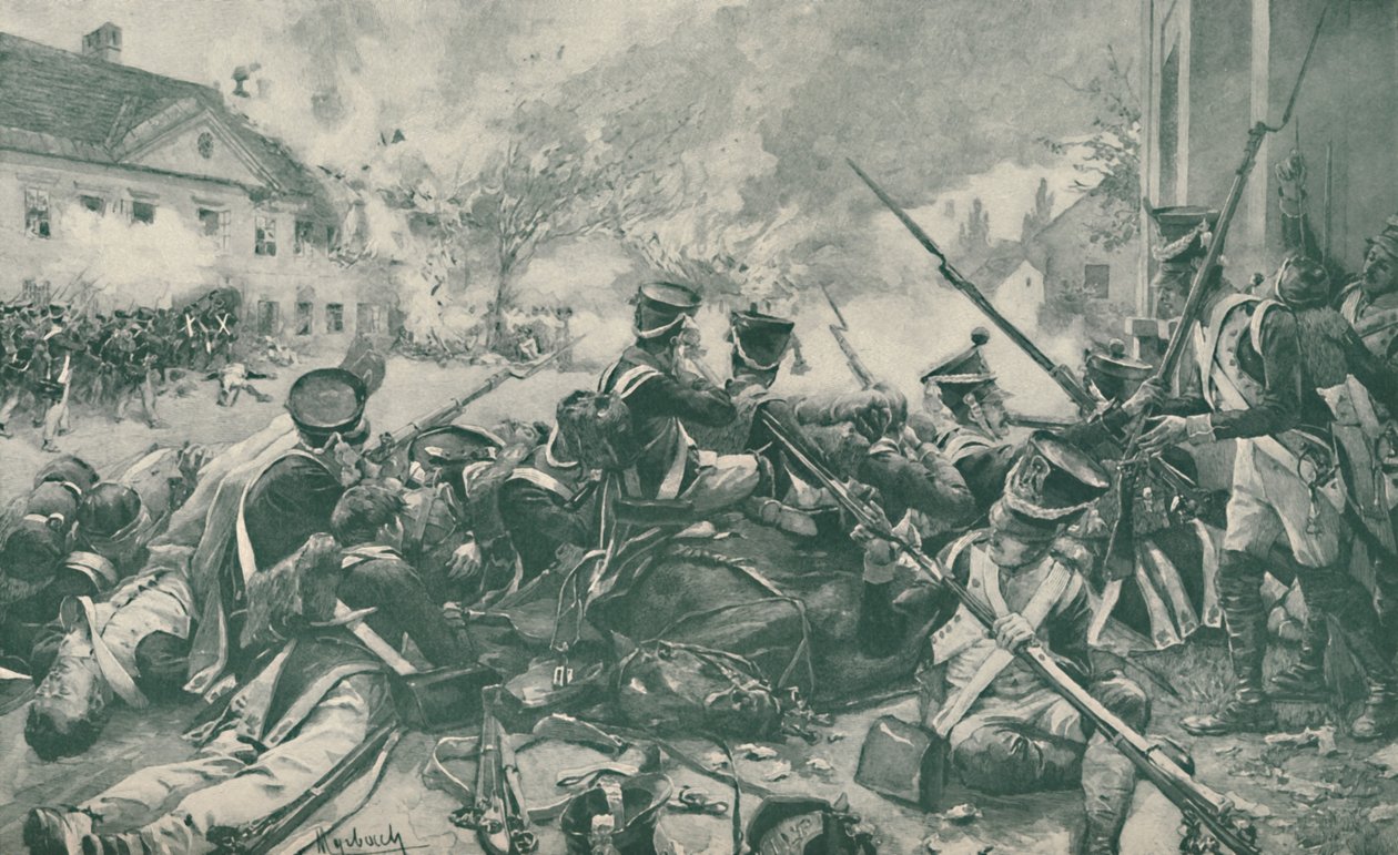 Fighting In The Streets of Essling, 1809 by Unbekannt