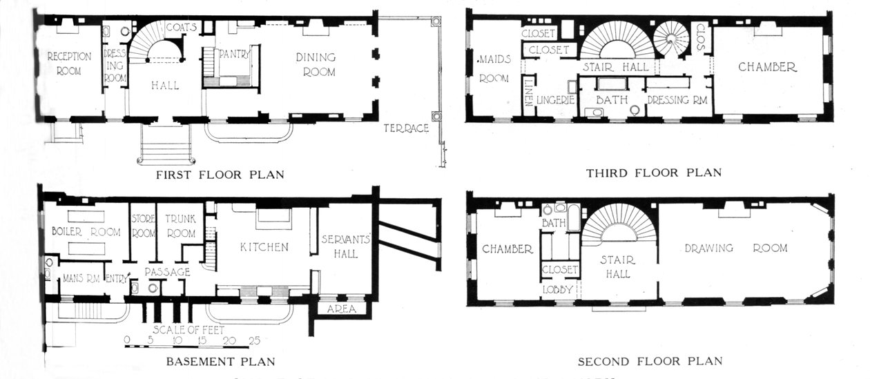 Floor plans, house of Mrs WK Vanderbilt, New York City, 1924 by Unbekannt