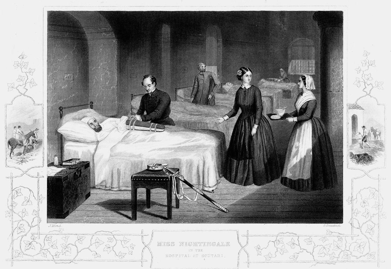 Florence Nightingale in the hospital at Scutari by Unbekannt