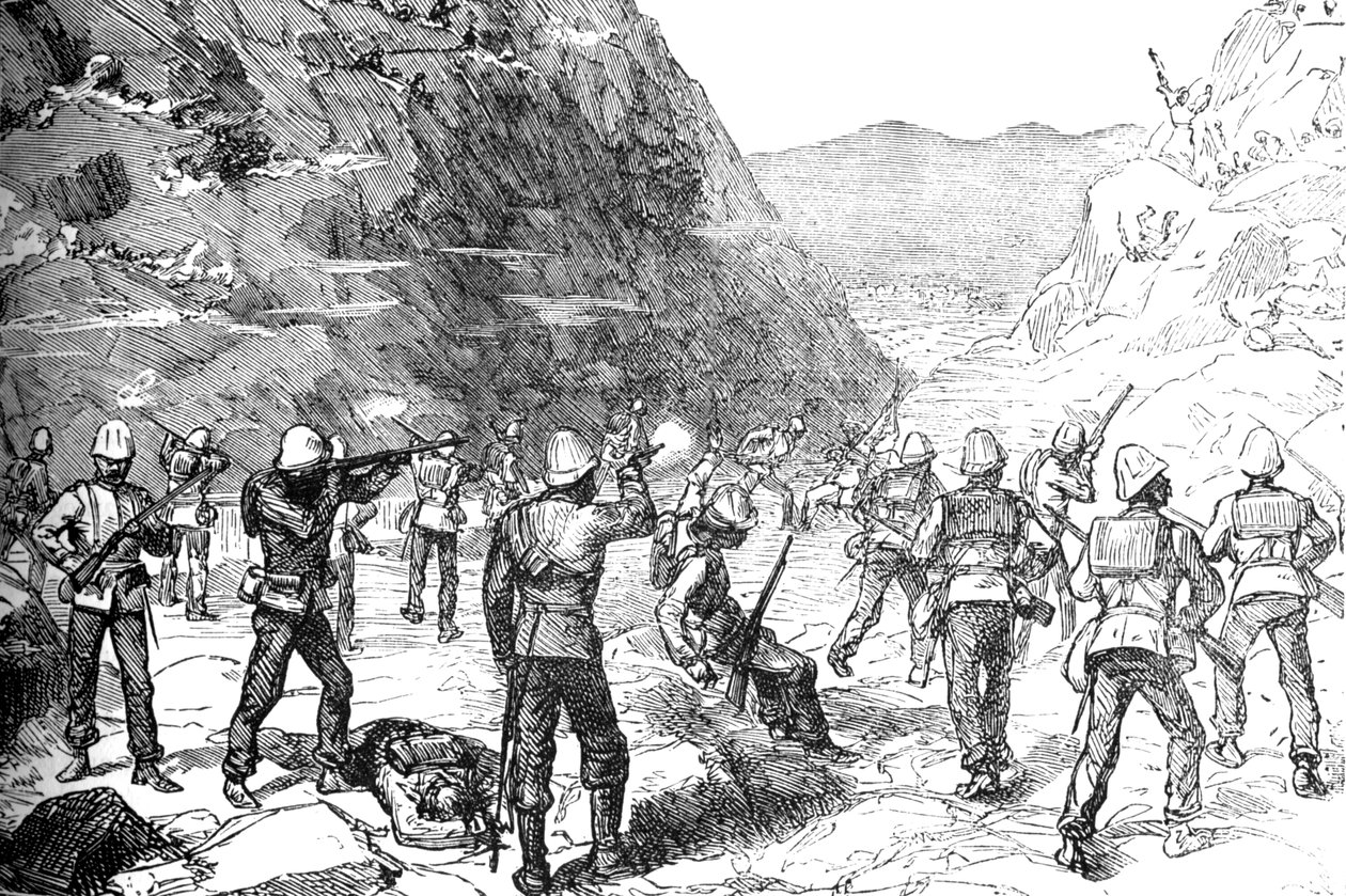 Foraging Party of the 67th Attacked by the Afghans, Nov 9, 1879, c1880 by Unbekannt