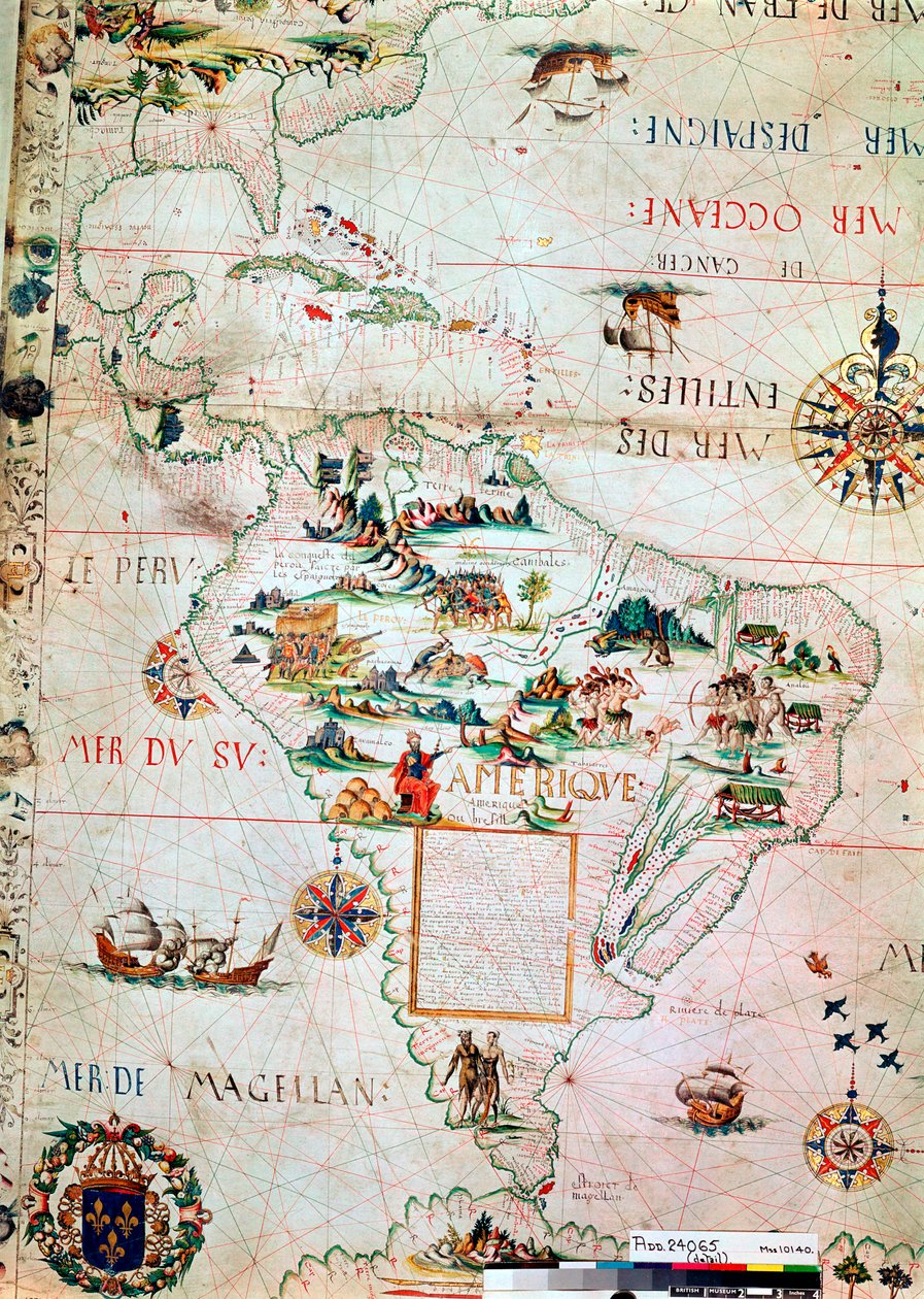 French Map of Central and South America by Unbekannt