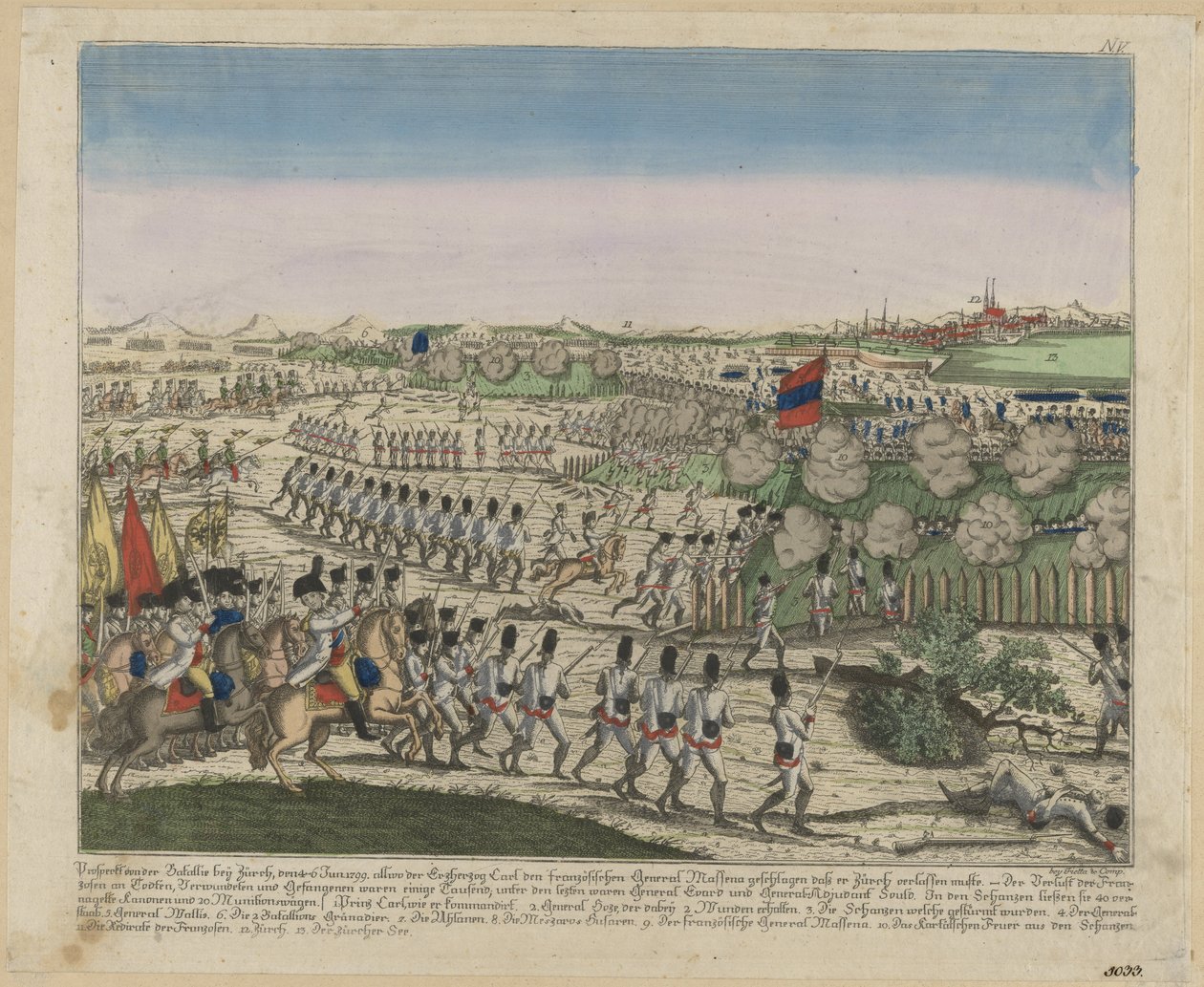 French and Russian Troops on the Zürichberg Hill in the First Battle of Zurich by Unbekannt
