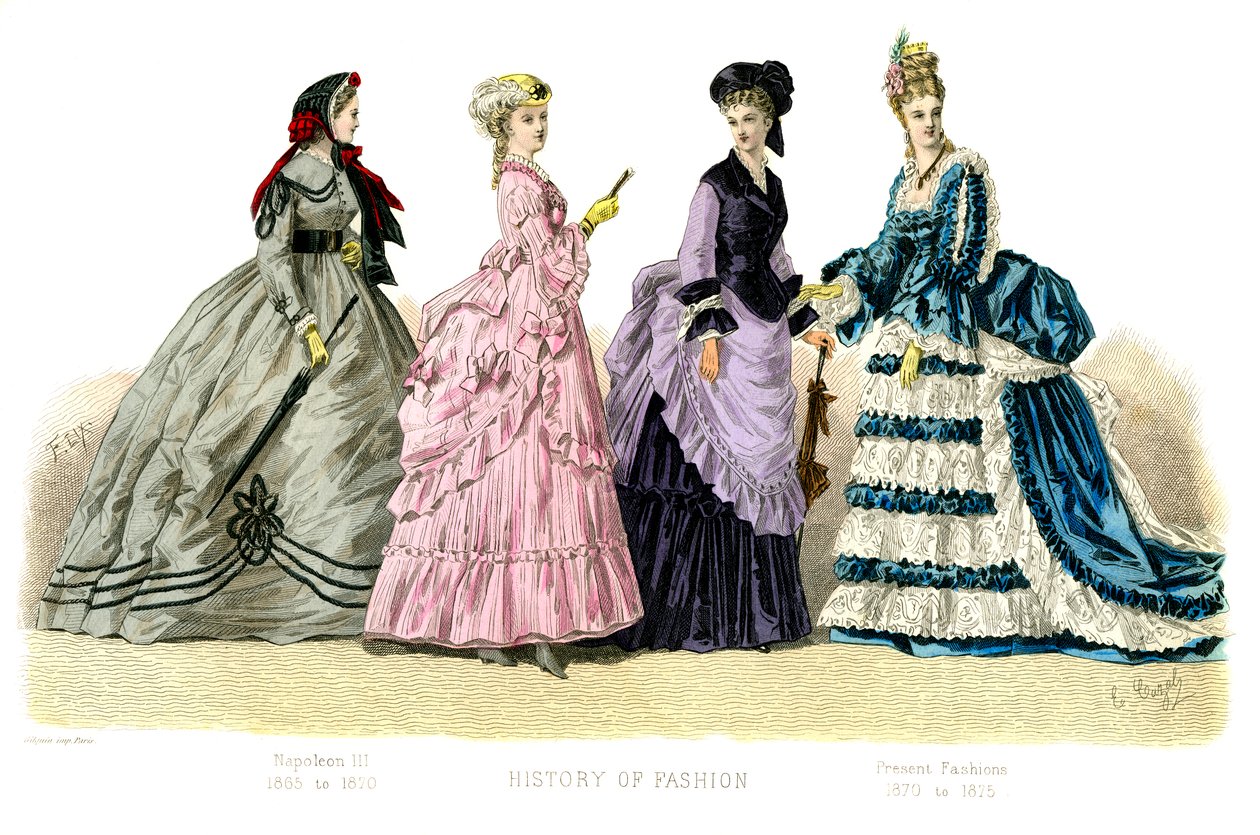 French Costume: Napoleon III, Present Fashions, 1882 by Unbekannt