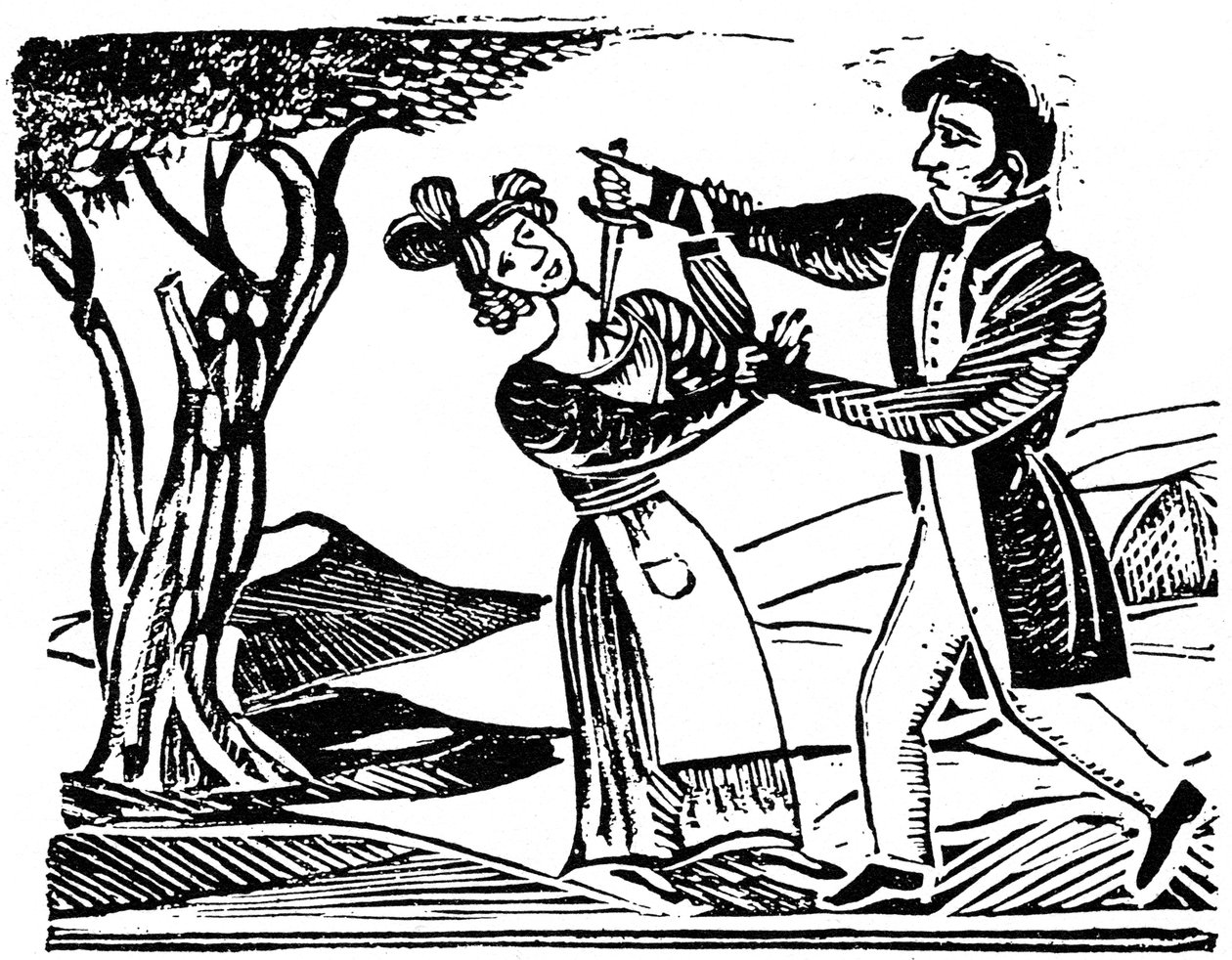 French Popular Woodcut Used for Illustrating Murders, c. 1840 by Unbekannt