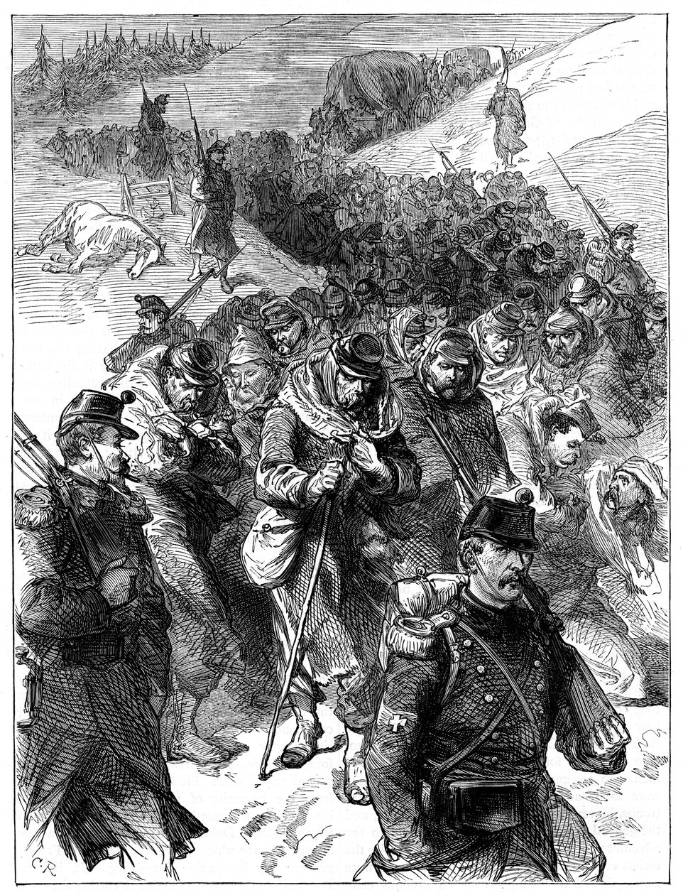 French Retreat to Switzerland, 30 January-1 February 1871 c1880 by Unbekannt