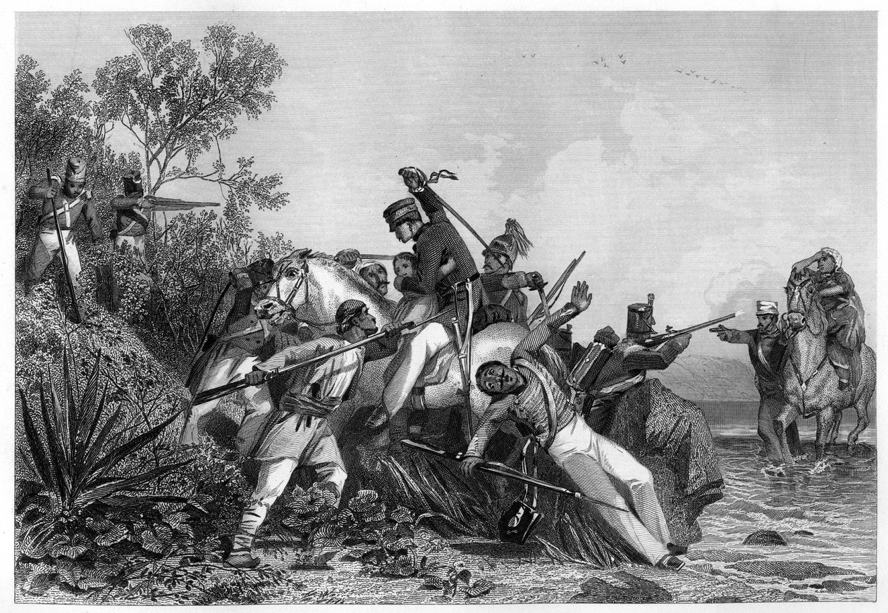 Fugitive British Officers and Their Families Attacked by Mutineers by Unbekannt