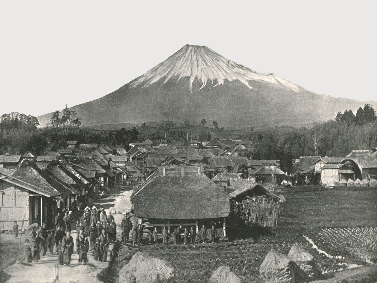 Fujiyama, The Sacred Mountain, from Jedzumi Village, Japan by Unbekannt