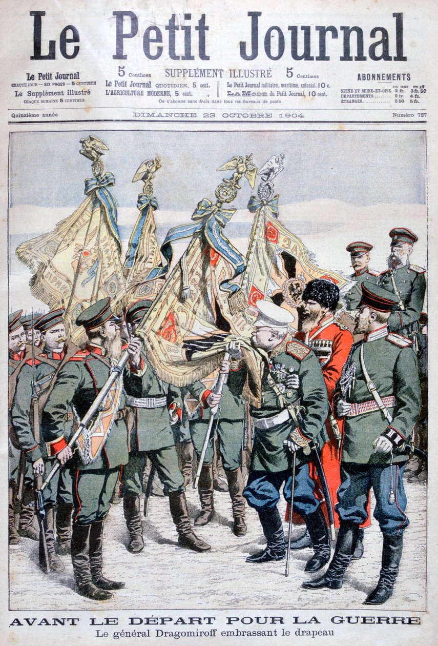 General Dragomirov Kisses the Flag Before Troops Depart for the Russo-Japanese War, 1904 by Unbekannt