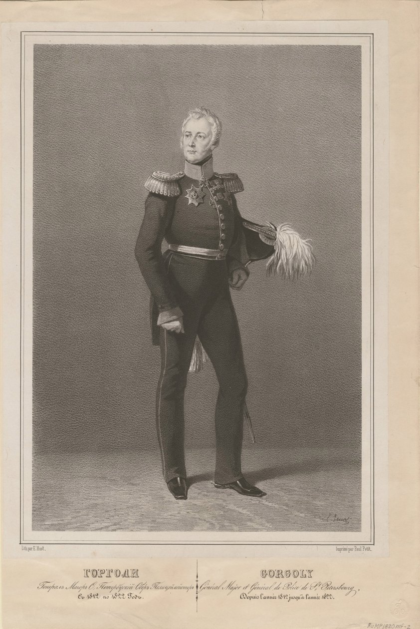 General Ivan Savvich Gorgoli, the Chief of the St. Petersburg Police by Unbekannt