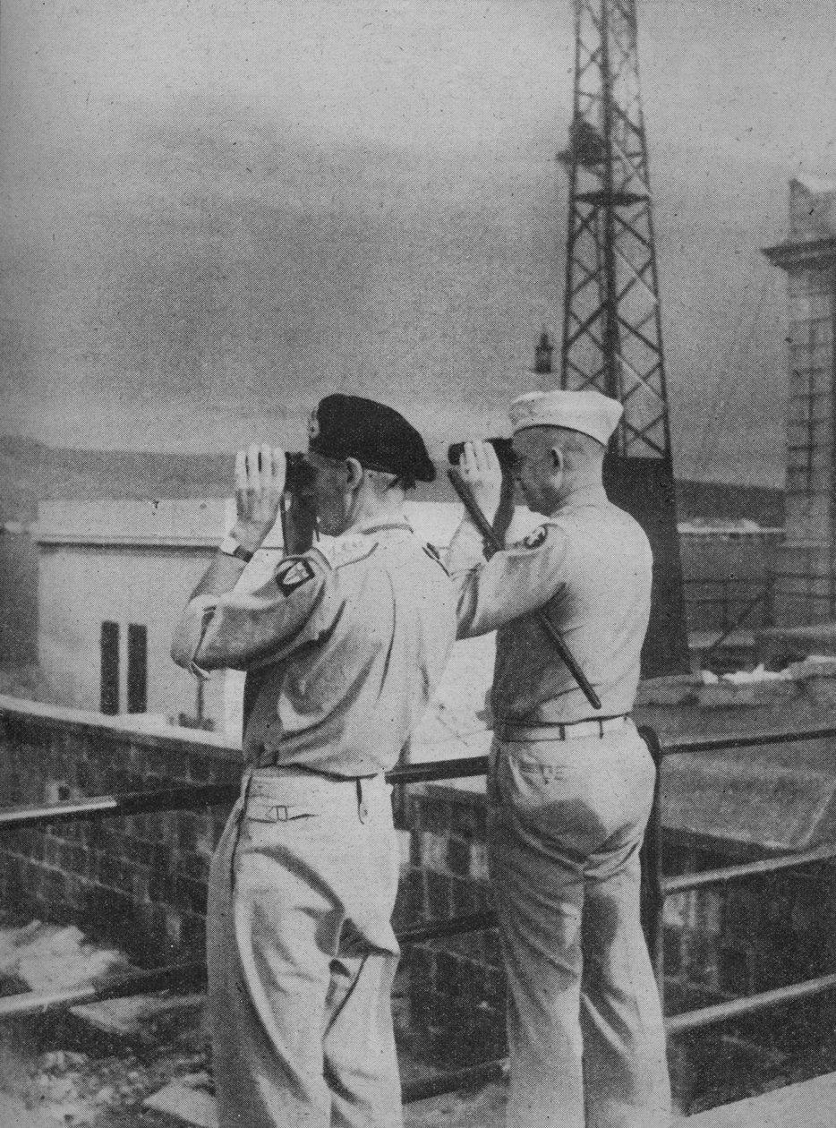 Generals Montgomery and Eisenhower View from a Balcony in Messina the Italian Mainland, 1943-44 by Unbekannt