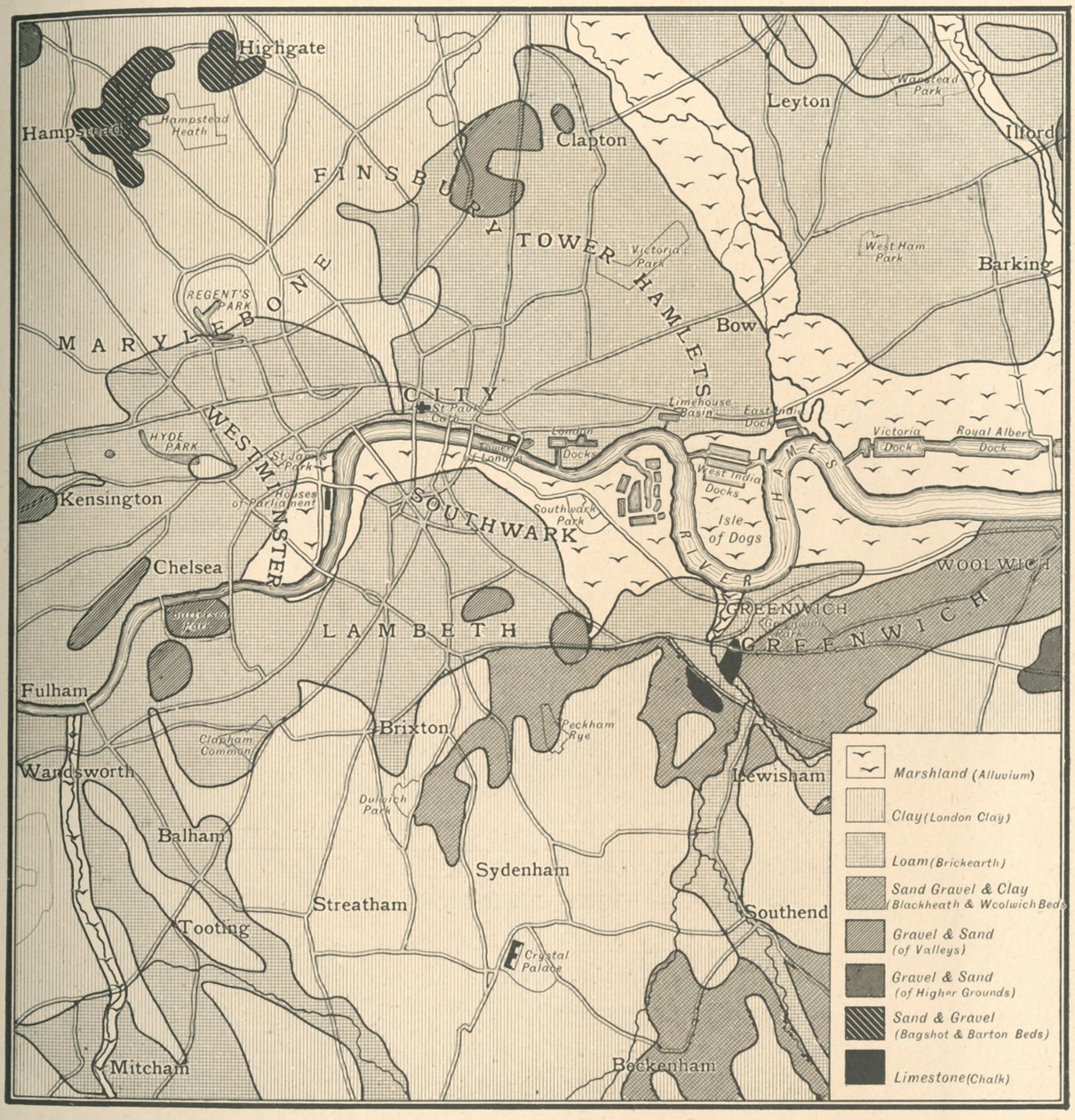 Geological Map of the Site of London by Unbekannt