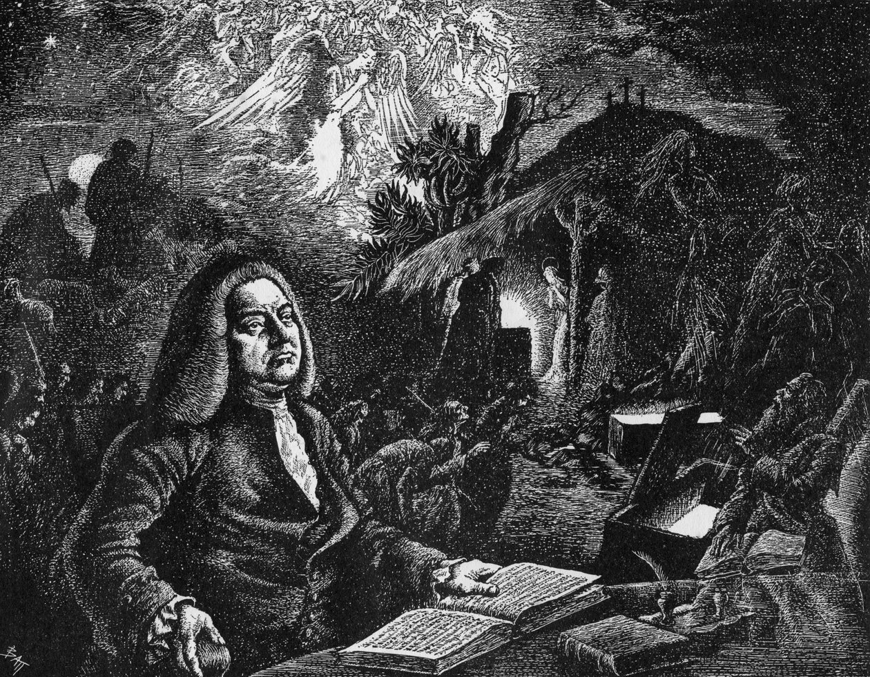 George Frideric Handel Composing His Messiah by Unbekannt