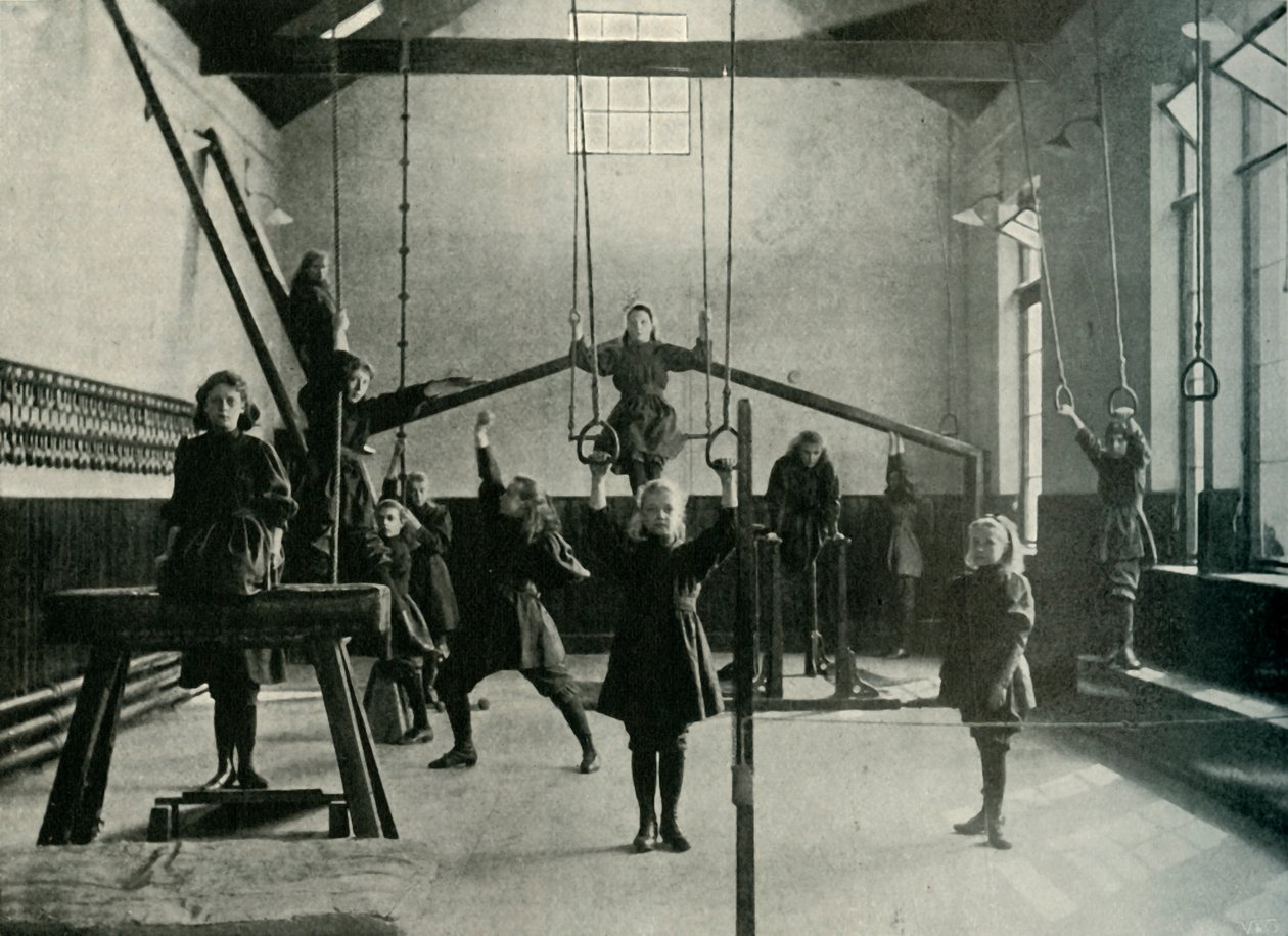 Girl Gymnasts at the Royal Institution for the Deaf and Dumb, Friar Gate, Derby by Unbekannt
