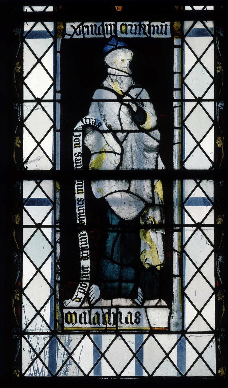 Gothic Architecture. Stained Glass Representing the Prophet Malachi. Chapel of La Mailleraye, Abbatiale Notre Dame, Jumieges by Unbekannt
