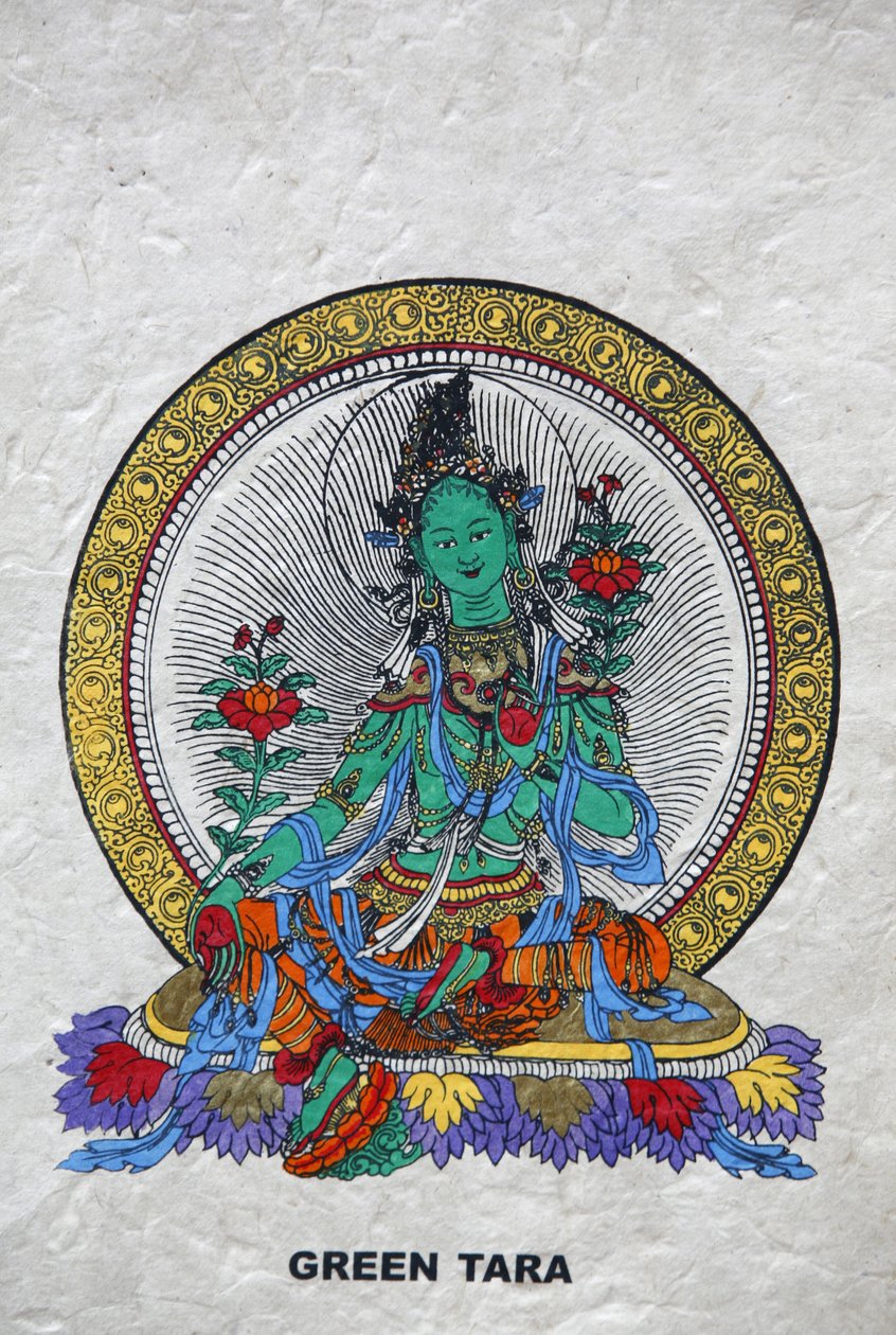 Green Tara, Buddhist symbol of prosperity, Kopan monastery, Bhaktapur, Nepal by Unbekannt