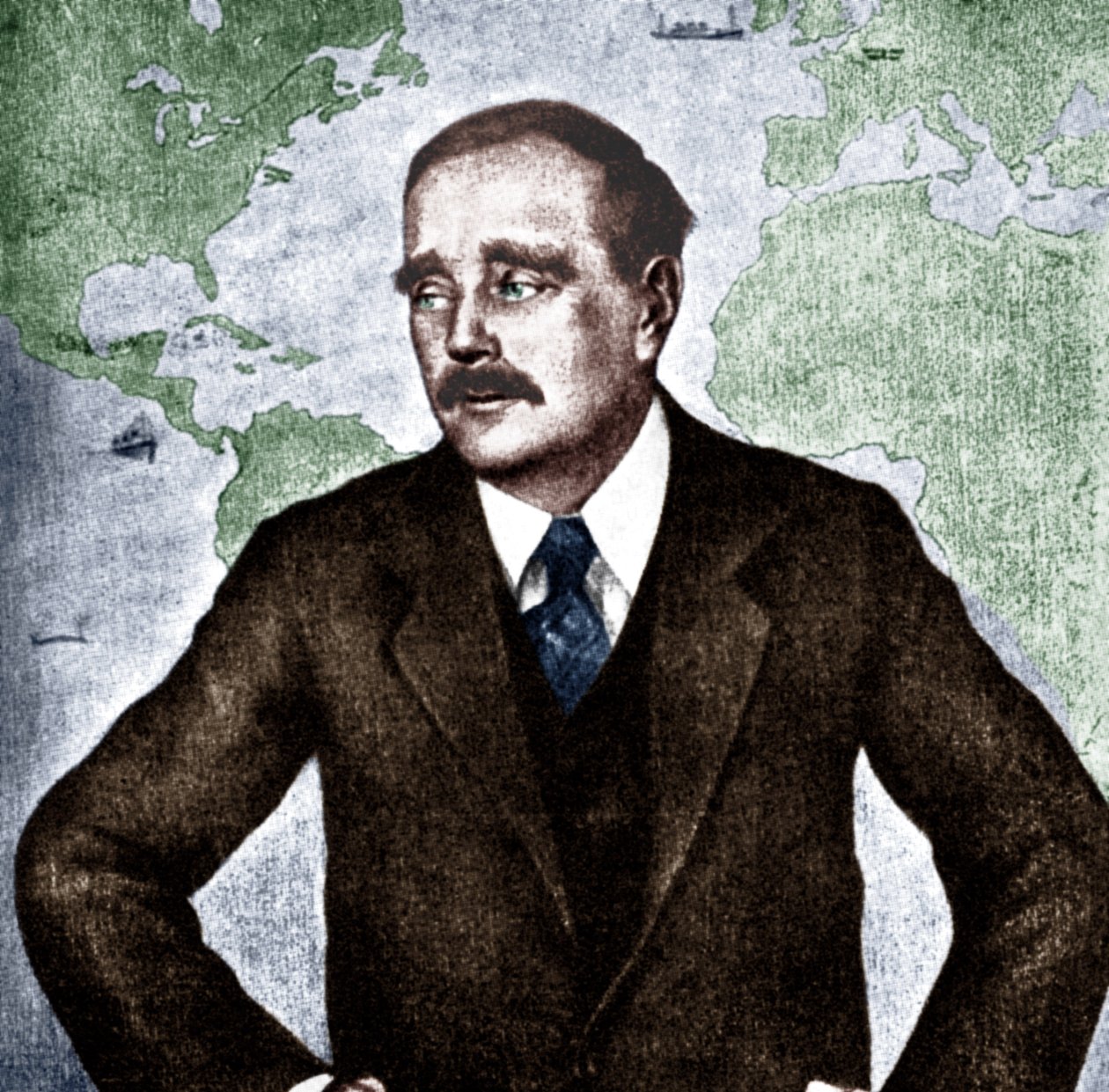 H G Wells - portrait of the English novelist, journalist, sociologist ...