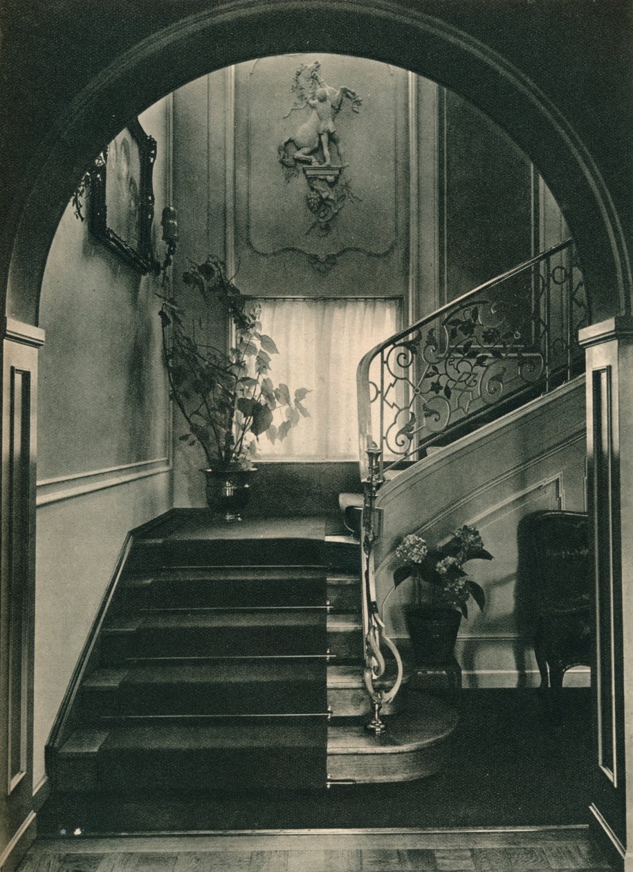 Haus H., Dresden: The Staircase. Designed by Professor E Haiger, executed by the Vereinigte Werksta by Unbekannt