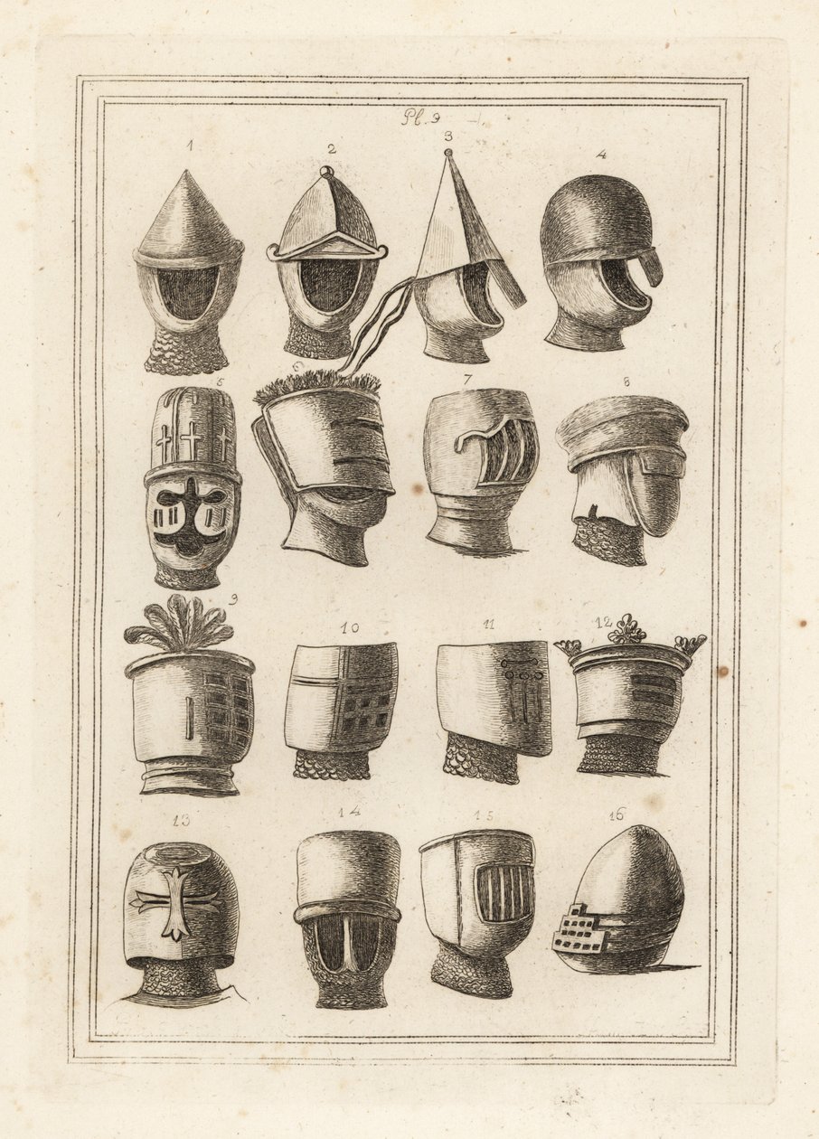 Helmets from the great seals of kings and barons by Unbekannt